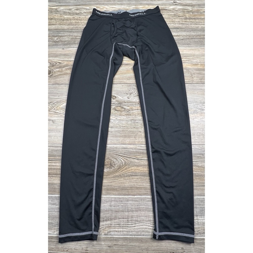 Merrell Select Wick Black Base Layer Pants Mens S Poly/Spandex Trail Hiking Camp